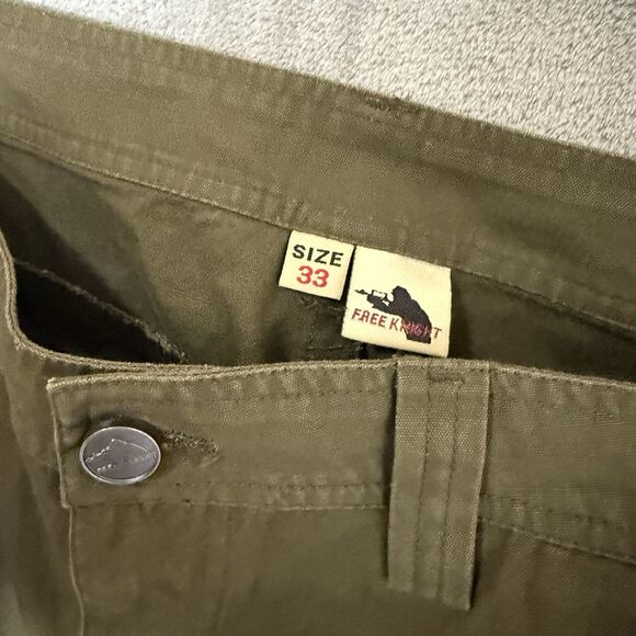 Vintage Y2K Japanese Free Knight Utility Cargo Pants Men 33 Military Green - Picture 3 of 9